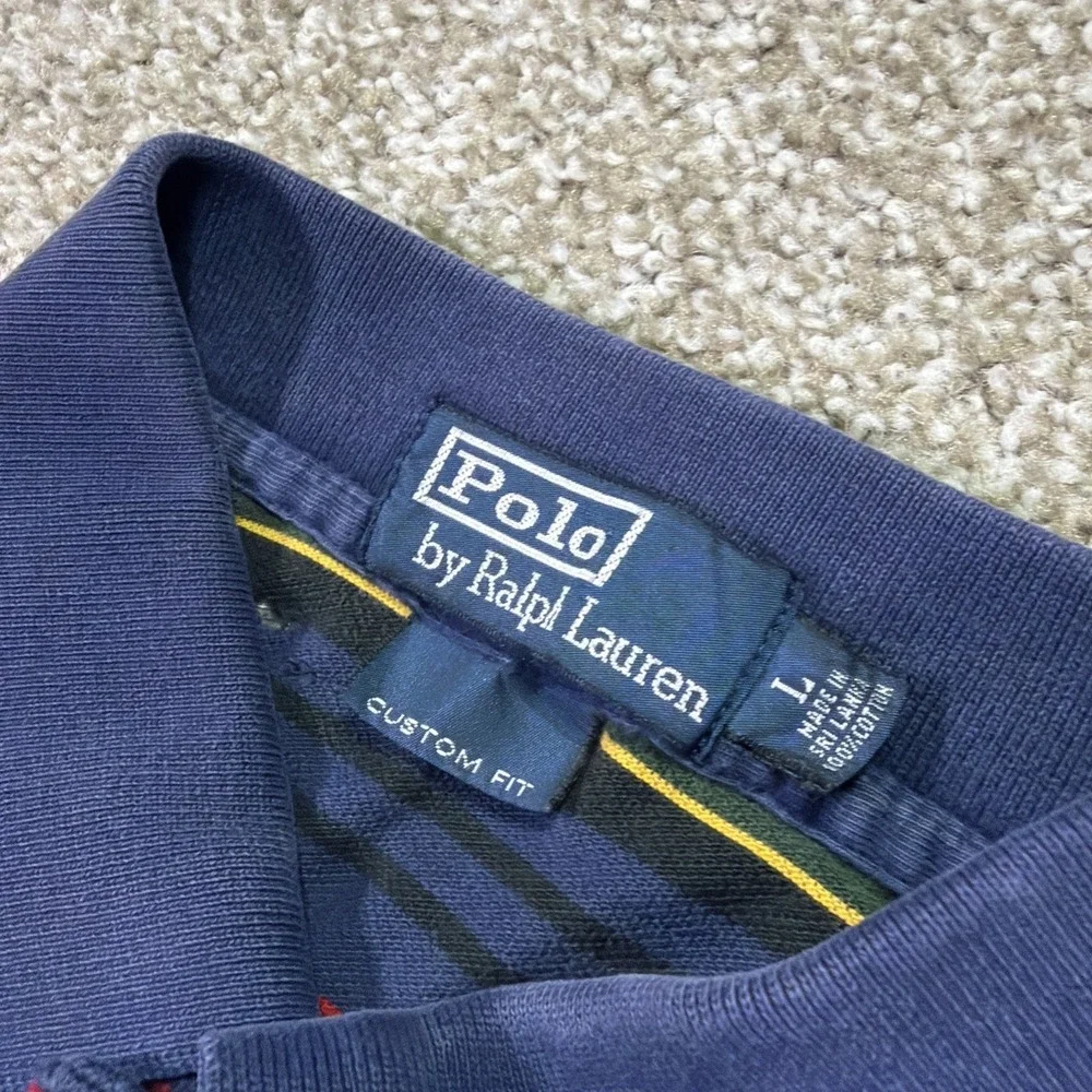 Vintage Polo Ralph Lauren Striped Polo Large Kanye West Style Multi Striped